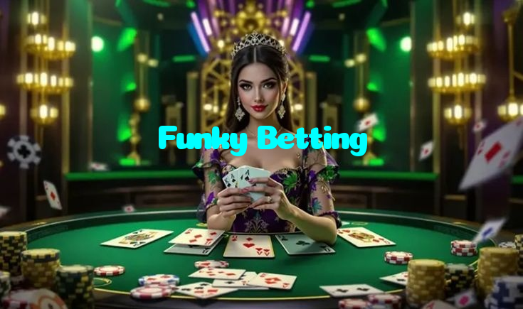 Funky Betting casino presented on mobile device in Pakistan with slots and live games